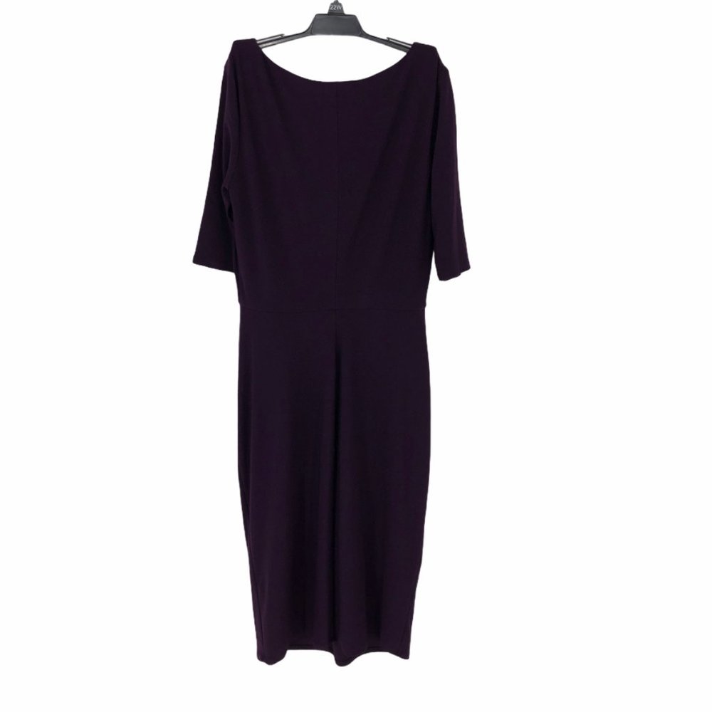 Lauren Ralph Lauren Purple Bow Front Sheath Dress - Picture 2 of 7